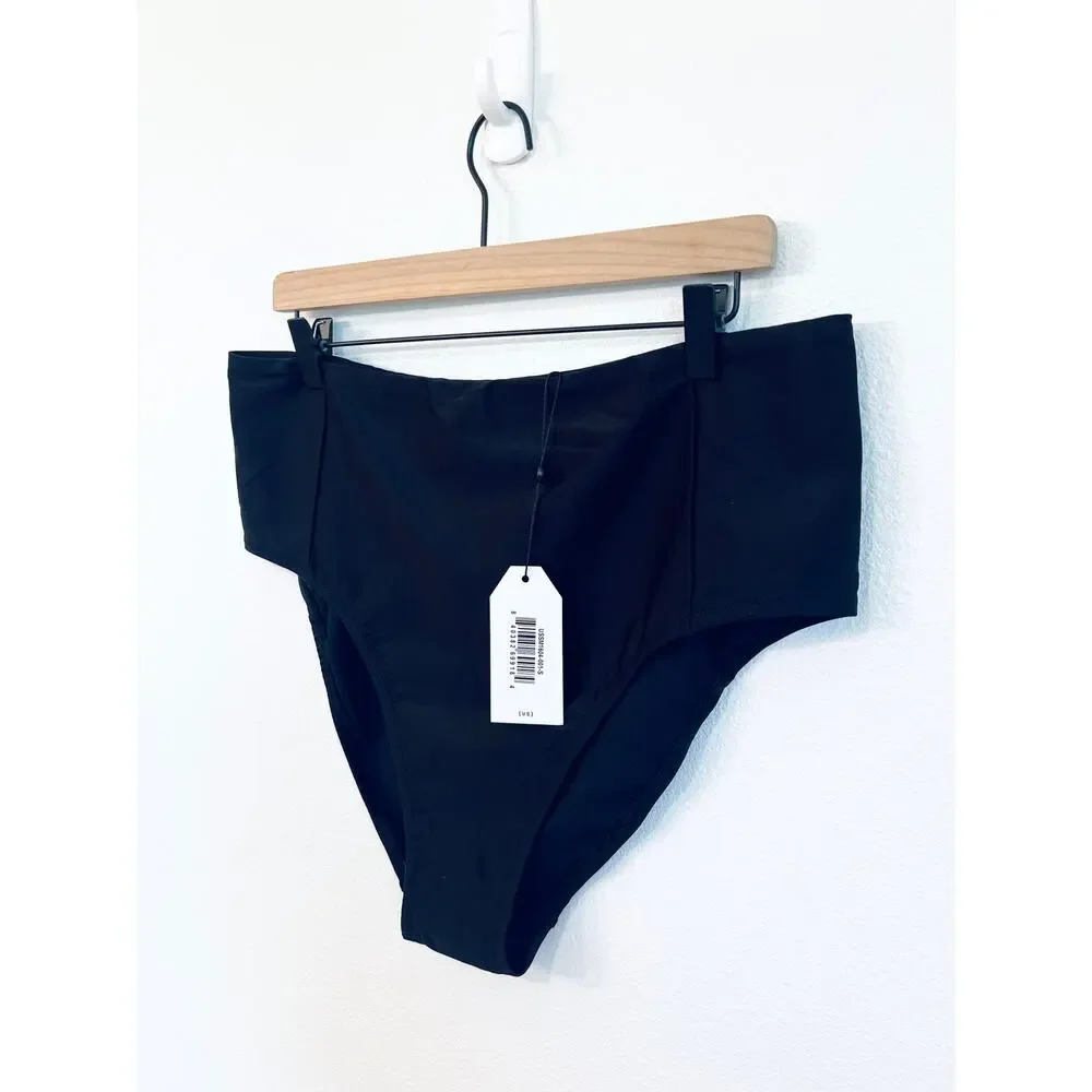 NWT Universal Standard High Waist Black Bikini Swim Bottoms Small (US 14-16)